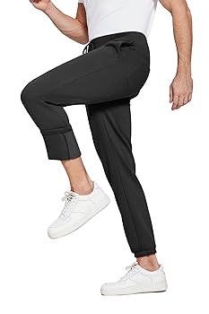 Amazon.com: PINSPARK Black Sweatpants Men Fleece Joggers